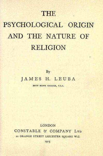 The Psychological Origin and the Nature of Religion