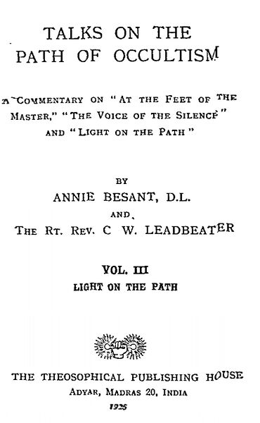 Talks on the Path of Occultism
